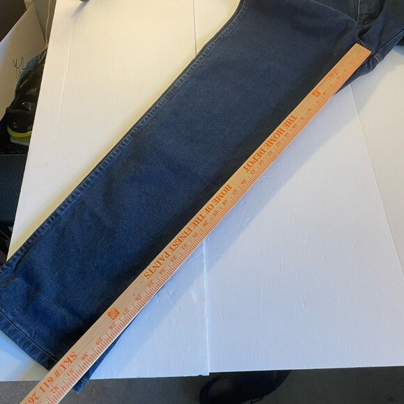 Wrangler Vtg Gold Buckle Stone Wash Jeans Straight Long Pants Size 32x32 Dark - Picture 12 of 12